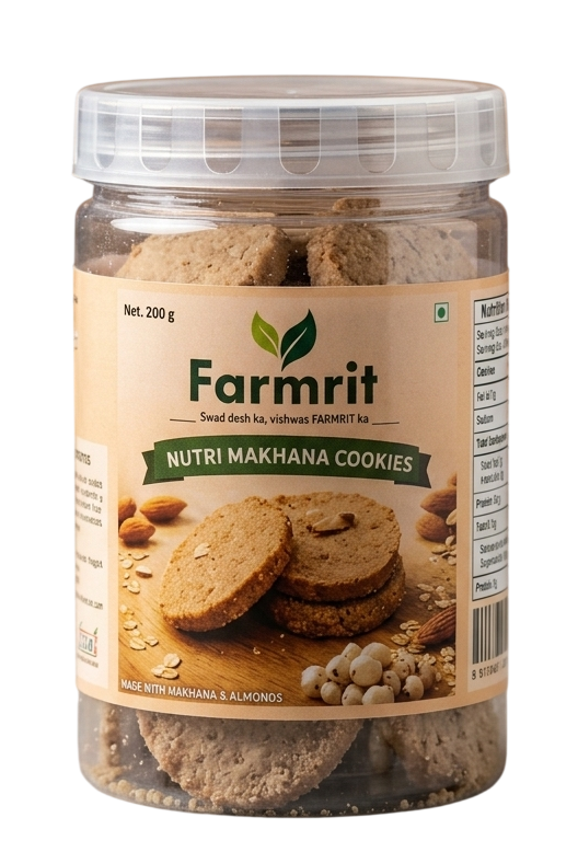 Farmrit Nutri Makhana Cookies - Premium healthy snack jar